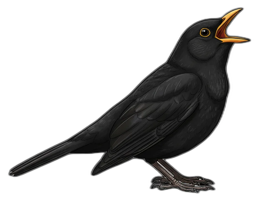 Freisteller-Illustration Amsel