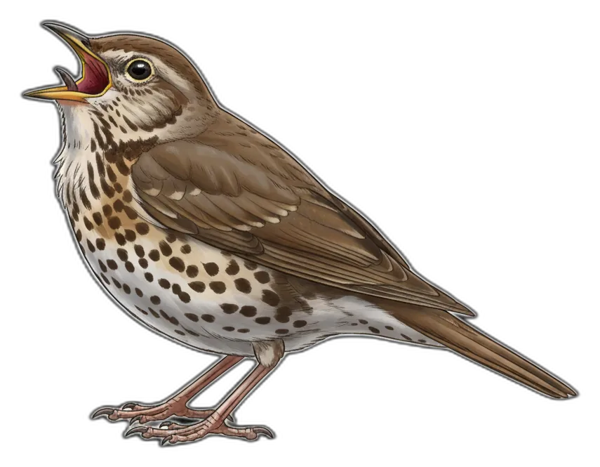 Freisteller-Illustration Singdrossel