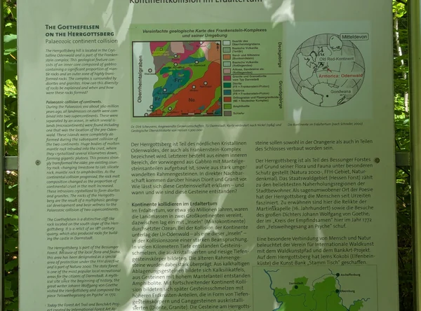 Infotafel zum Goethefelsen