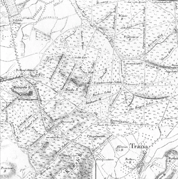 Karte der Umgegend von Darmstadt, 1853